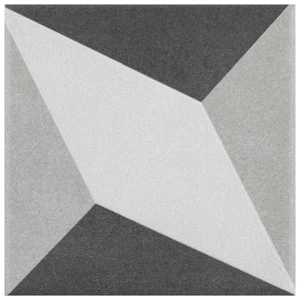 Merola Tile Twenties Diamond Mini Ceramic Floor and Wall Tile 4 inch Width 4 inch Length 12.72 sq ft/case Patterned Glossy Finish