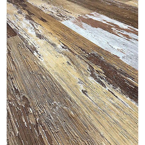 Deco Products COLORS Floor-Wall Old Brown Wood Aged 6-inch x 36-inch Painted Style Luxury Vinyl Plank (30 sq. ft./case)