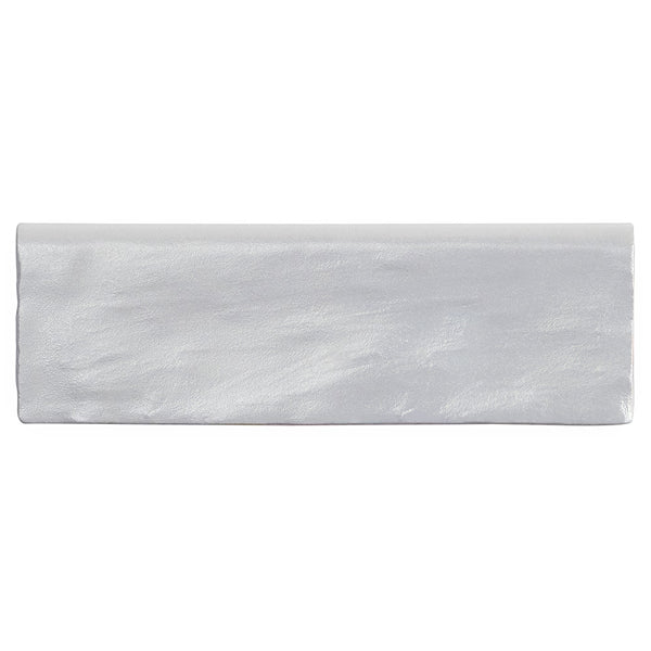 Ivy Hill Tile Amagansett Blue Ceramic Wall Bullnose Tile 2.55 inch Width 7.87 inch Length Satin Finish 1 sq ft/case