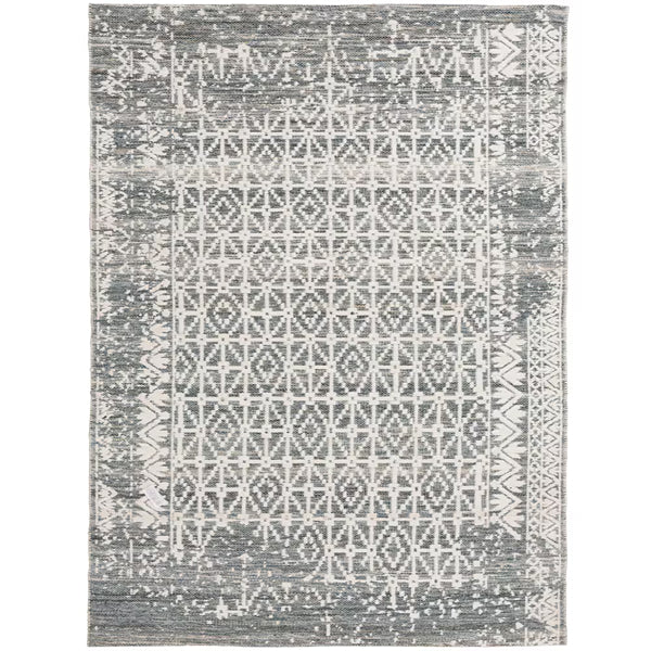 GlucksteinElements Isobel Ivory/Olive 9 ft. x 12 ft. Indoor Area Rug – Modern Moroccan Style Rug