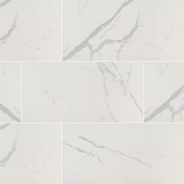 MSI Stone ULC Ader Tegal 24 inch x 48 inch Matte Porcelain Floor and Wall Tile – 16 Sq. Ft./Case – Marble Look White Finish