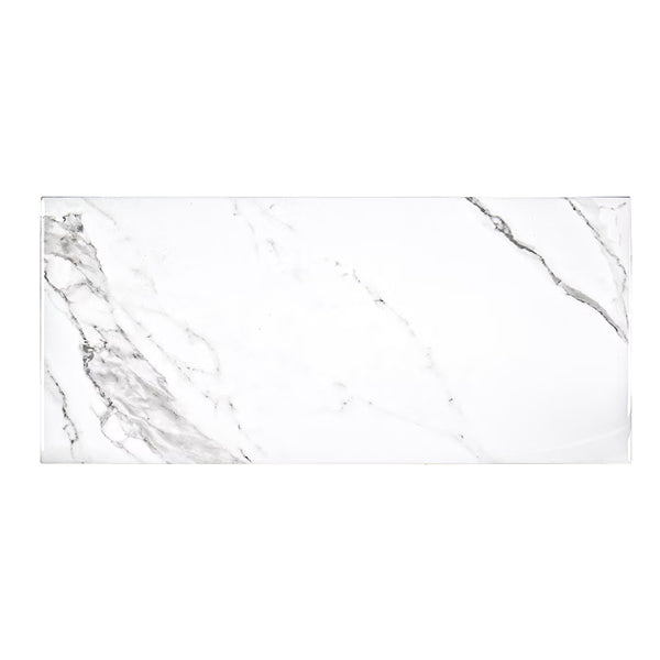 Jeffrey Court Fawn White 10 inch x 20 inch Gloss Subway Ceramic Wall Tile – 10.634 sq. ft. per Case, Marble Look Glossy Finish
