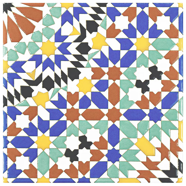 Merola Tile Sevillano Andalusia Ceramic Wall Tile 0.29 inch Thick 7.88 inch Wide 11.46 sq. ft. per Case – Glazed High Sheen Patterned Finish