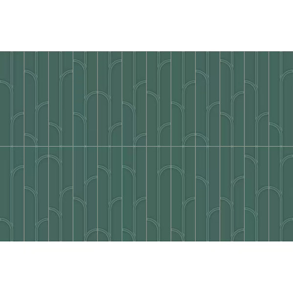 Anatolia 3 inch x 12 inch Geometra Ivy Emerald Glossy Pressed Glazed Ceramic Tile 10.66 sq ft/case – Geometric Pattern Wall Tile