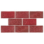 Load image into Gallery viewer, Merola Tile Antic Feelings Red Moon 3 inch x 6 inch Ceramic Wall Tile – 4 sq.ft./case Glossy Patterned Finish