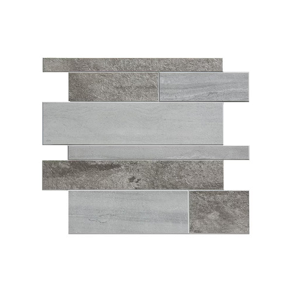 Aspect Collage Peel & Stick Vinyl Wall Tile in Mixed Grey Corridor