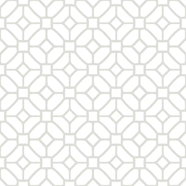 FloorPops Lattice Peel & Stick Floor Tiles Set of 20 – Grey & White Patterned Vinyl Tiles