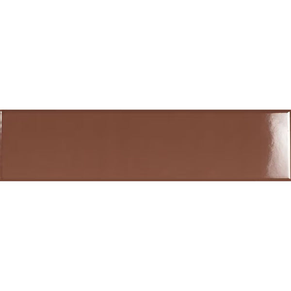 Modamo Santa Clara Metro Glossy Dark Brown 3 inch x 12 inch Ceramic Wall Tile 6 sq. ft./case – Glossy Subway Finish