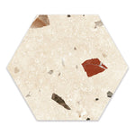 Load image into Gallery viewer, Modamo Barreta Terrazzo Matte Beige Hexagon Porcelain Floor &amp; Wall Tile 0.39 inch Thick x 8.5 inch Wide – 11.19 sq. ft./Case, Matte Finish