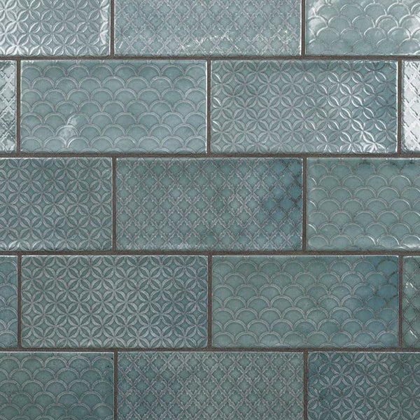 Merola Tile Camden Decor Emerald 4 inch x 8 inch Ceramic Wall Tile – 11.5 sq ft per Case, Glossy Subway Style, Decorative Emerald Green Wall Tile