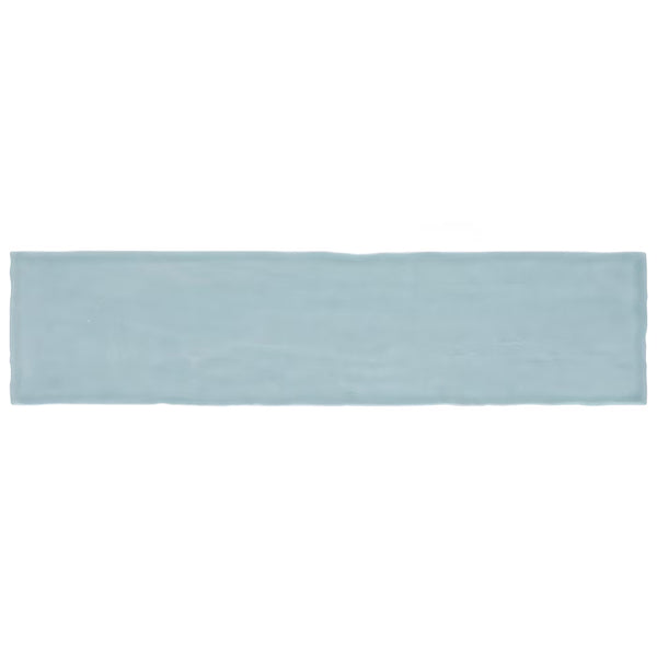 Merola Tile Castillo Sky Ceramic Wall Tile 3 inch x 12 inch – 5.72 sq. ft. per Case (Aqua Blue Glossy Subway Tile, 22 Pieces)