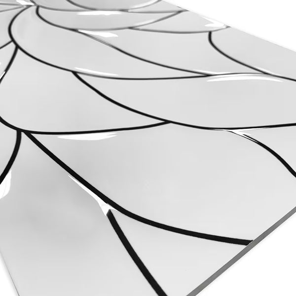 Modamo Brooklyn Décor Glossy White with Black 12-inch x 36-inch Ceramic Wall Tile (14.53 Sq.Ft./Case)