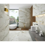 Load image into Gallery viewer, Modamo Solero Calacatta Gold 24 in. x 48 in. Polished Porcelain Floor and Wall Tile (15.49 sq. ft./case)
