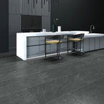 Load image into Gallery viewer, Modamo Cemento Matte Dark Grey 24-inch x 48-inch Porcelain Floor and Wall Tile
