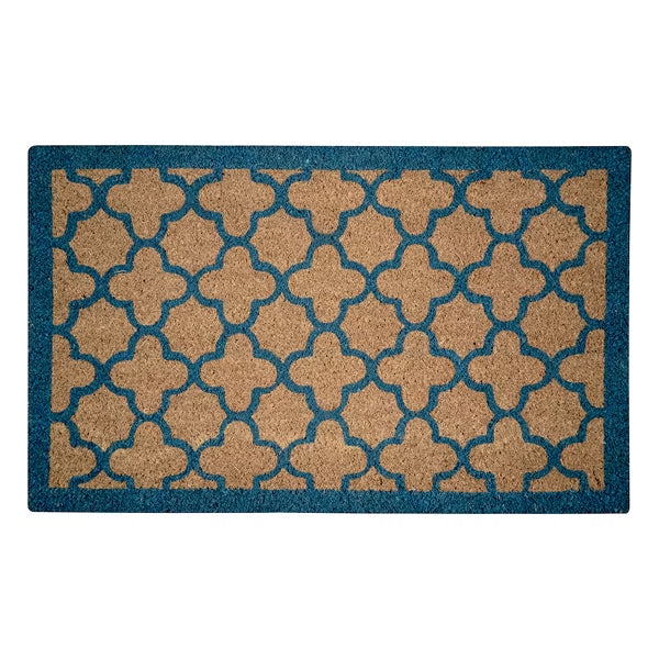 MSI Stone ULC Blue Quatrefoil Coir Door Mat – 18" x 30"