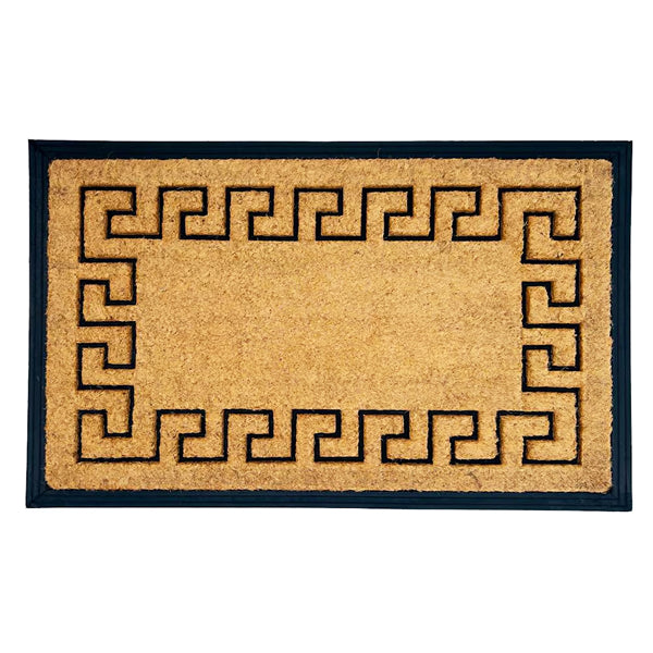 Home Decor Inc. 24-inch x 36-inch Rubber Backed Natural Greek Key Coir Outdoor Doormat