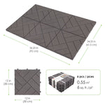 Load image into Gallery viewer, Easy Tile 12&quot; x 12&quot; Parquet Deck Tile (6-Pack) Shadow
