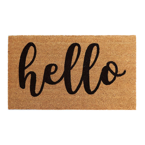 Home Decorators Collection Hello 18-inch x 30-inch Coir Door Mat