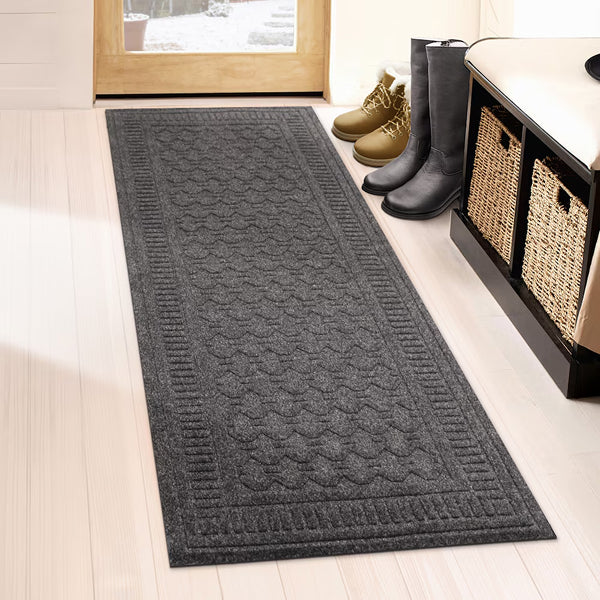 TrafficMaster Embossed Graphite Needlepunch Runner Doormat – 2 x 5 ft, Non-Slip Indoor/Outdoor