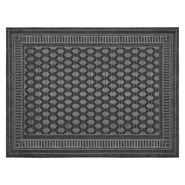 TrafficMaster Grey 3 ft. x 4 ft. Rectangular Embossed Polyester Top Door Mat with TPR Back
