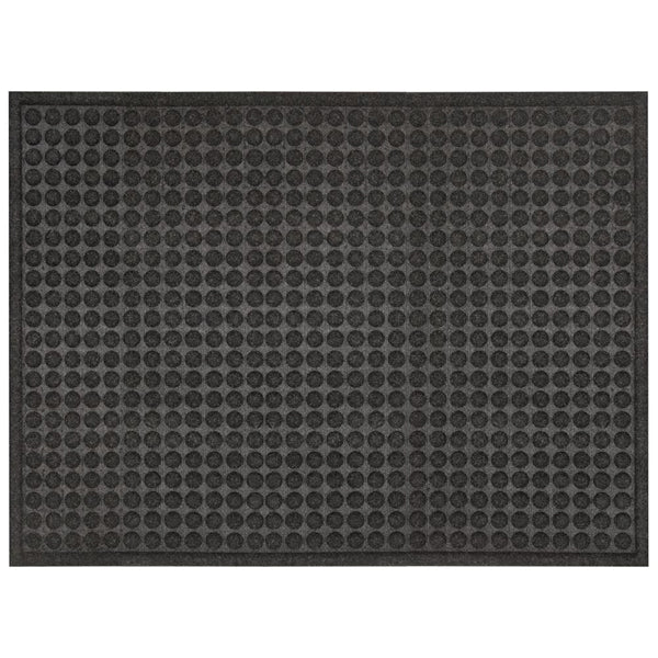 TrafficMaster Contours Dots Charcoal 3 ft. x 4 ft. Rectangular Door Mat with Polyester Top & Recycled Rubber Back