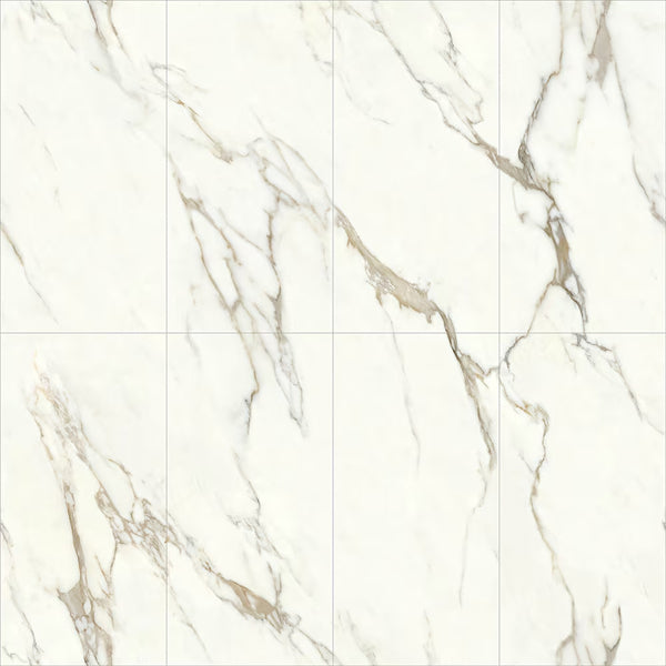 Modamo Solero Calacatta Gold 24 in. x 48 in. Polished Porcelain Floor and Wall Tile (15.49 sq. ft./case)