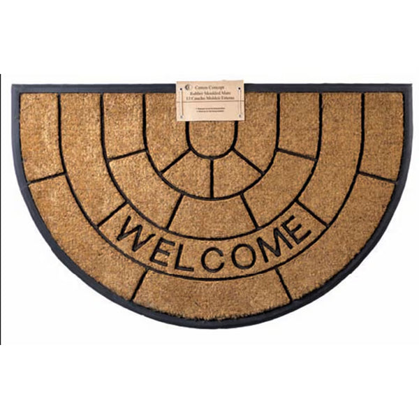 IH Casa Decor 30-inch x 48-inch Welcome Moulded Half Moon Coir Door Mat
