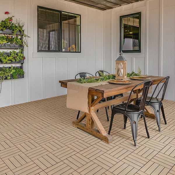 Creative Surfaces® 1' x 1' Composite Deck Tile (12-pack) – Ivory