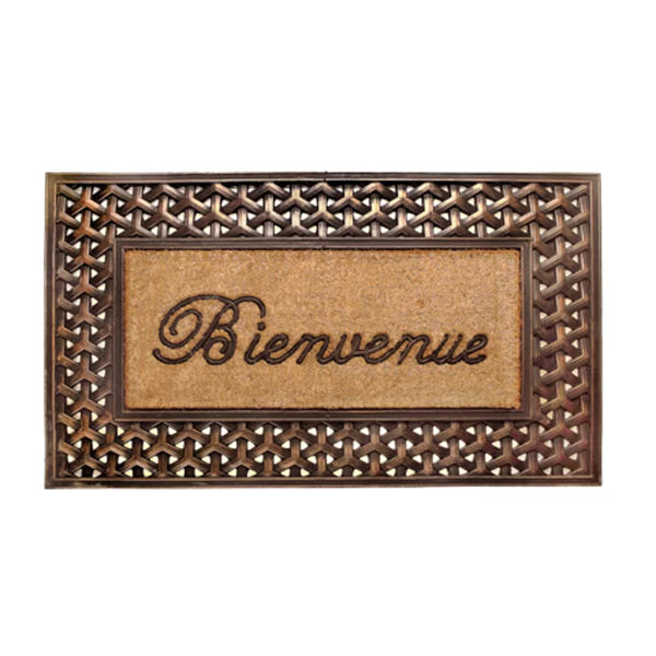 IH Casa Decor Bienvenue Rubber & Coir Brush Door Mat – 23" x 38"