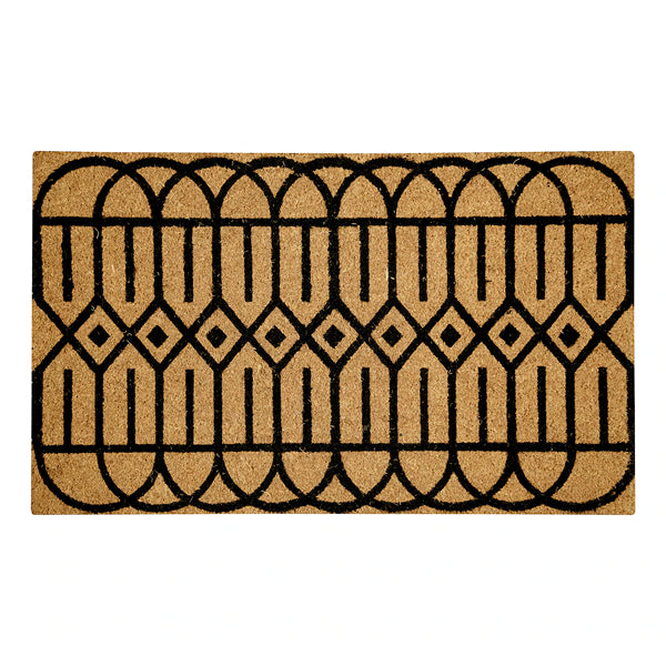 MSI Stone ULC Black Geometric Coir Door Mat – 22 x 36 in., Non-Slip, Indoor/Outdoor