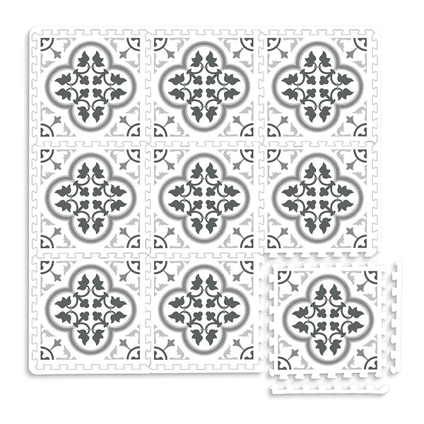 FloorPops Grey Hamal 11.4 in. x 11.4 in. Interlocking Floor Tiles