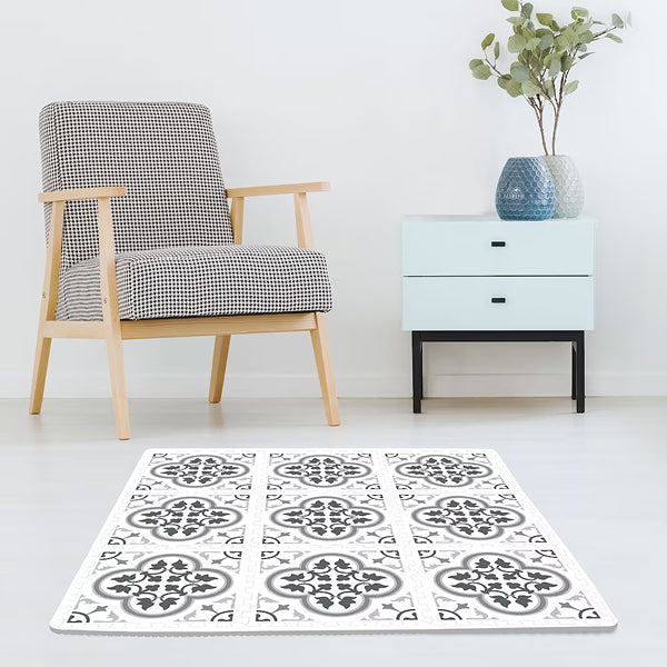 FloorPops Grey Hamal 11.4 in. x 11.4 in. Interlocking Floor Tiles