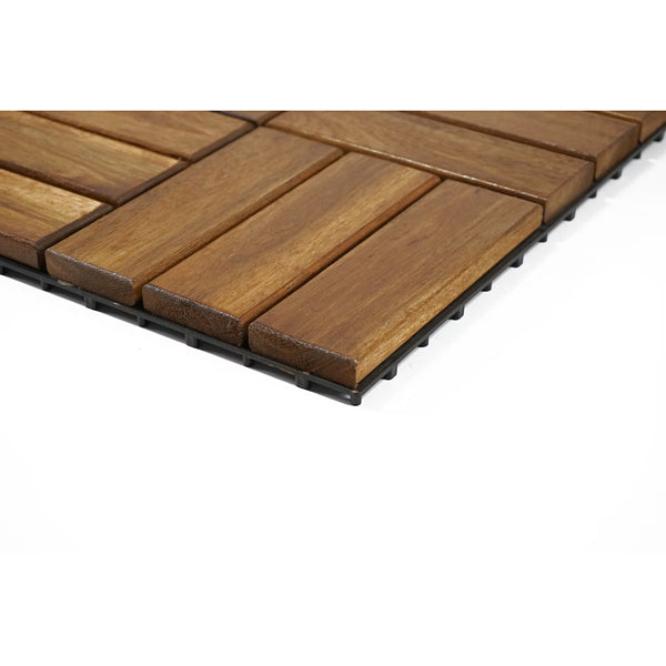 HDG 11.75 in. x 11.75 in. Acacia Wood Deck Tile for Indoor & Outdoor – 9 Tiles/Box (8.73 sq. ft./Box)