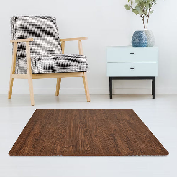 FloorPops Brown Craftsman 12 in. x 12 in. Interlocking Floor Tiles