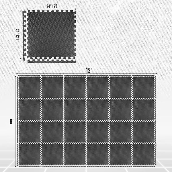 CAP Barbell 24-inch x 24-inch x 1/2-inch Multi-use Interlocking Puzzle Exercise Mat (24 pieces - 96 sq.ft)