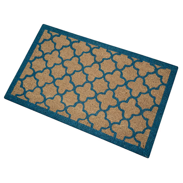 MSI Stone ULC Blue Quatrefoil Coir Door Mat – 18" x 30"