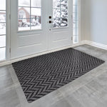 Load image into Gallery viewer, TrafficMaster Florida Two-Tone Needlepunch Doormat – 4 x 6 ft, Charcoal &amp; Black, Non-Slip
