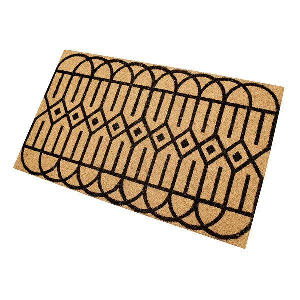 MSI Stone ULC Black Geometric Coir Door Mat – 22 x 36 in., Non-Slip, Indoor/Outdoor