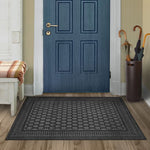 Load image into Gallery viewer, TrafficMaster Grey 3 ft. x 4 ft. Rectangular Embossed Polyester Top Door Mat with TPR Back

