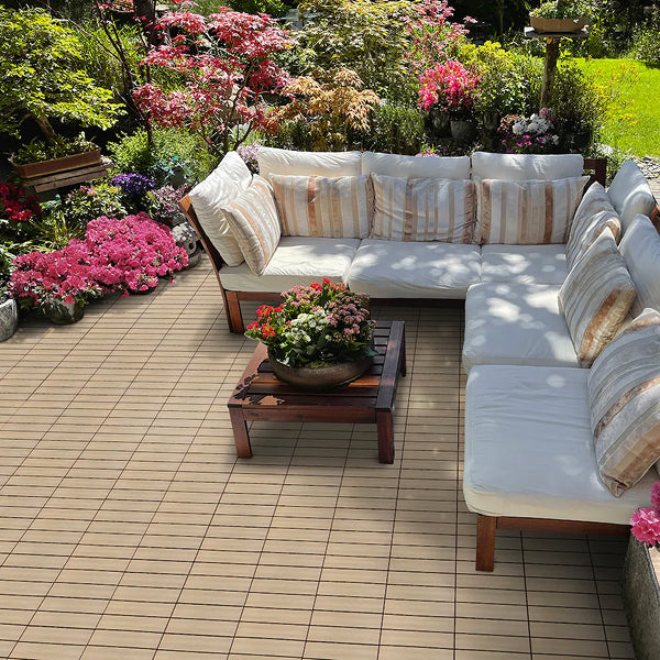 Creative Surfaces Ivory Composite Interlocking Deck Tiles (12 sq.ft ...