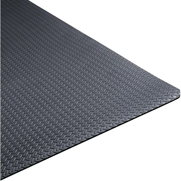CAP Barbell 46-inch x 37-inch Foam Mat, Black Diamond Plate Texture, 7mm Thick