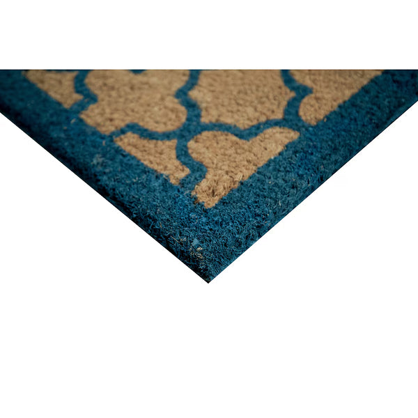 MSI Stone ULC Blue Quatrefoil Coir Door Mat – 18" x 30"