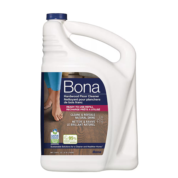 Bona 3.79 L Hardwood Floor Cleaner Refill – Ready-to-Use, pH Neutral, Eco-Friendly