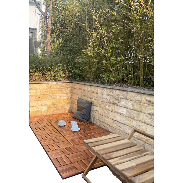 HDG 11.75 in. x 11.75 in. Acacia Wood Deck Tile for Indoor & Outdoor – 9 Tiles/Box (8.73 sq. ft./Box)
