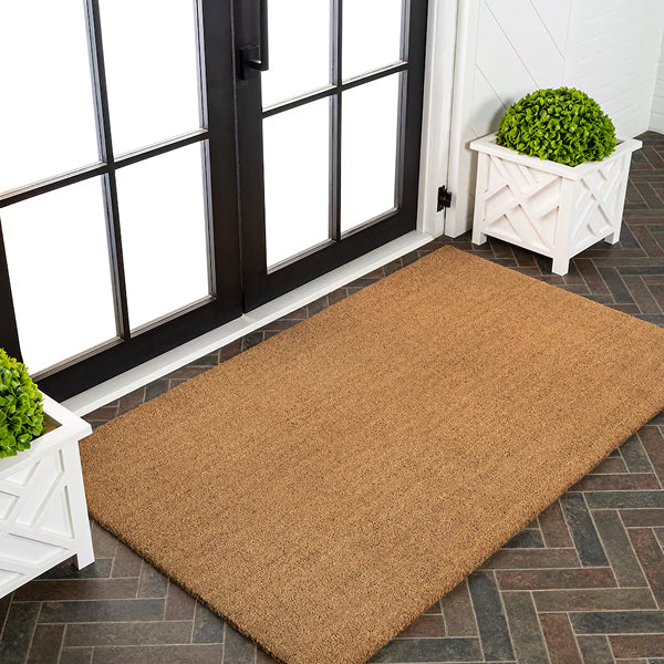 JONATHAN Y Peater Classic Casual Commercial Natural Coir Light Brown 3 ft. x 6 ft. Doormat