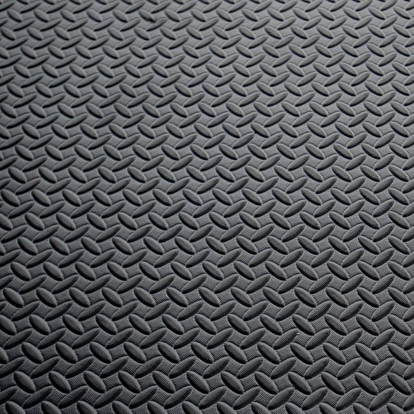 CAP Barbell 46-inch x 37-inch Foam Mat, Black Diamond Plate Texture, 7mm Thick