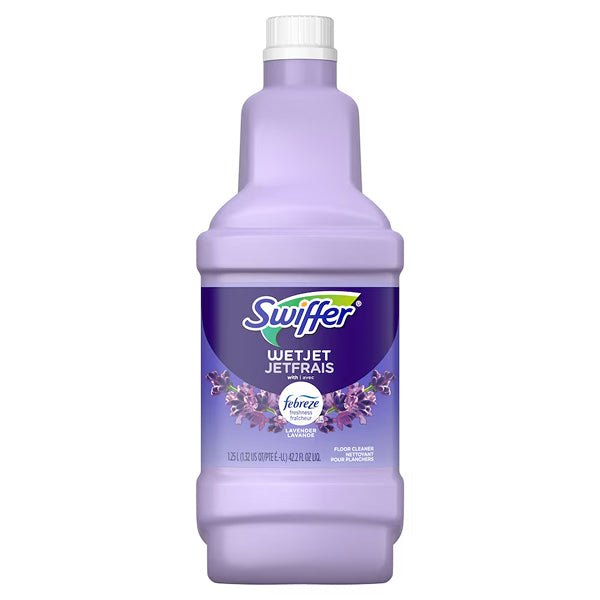 Swiffer WetJet 1.25 L Multi-Surface & Hardwood Floor Cleaner Solution Refill – Lavender Vanilla & Comfort, Safe & Fast-Drying