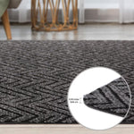 Load image into Gallery viewer, TrafficMaster Scollard 2 ft. x 3 ft. Two-tone Needlepunch Charcoal/Black Doormat
