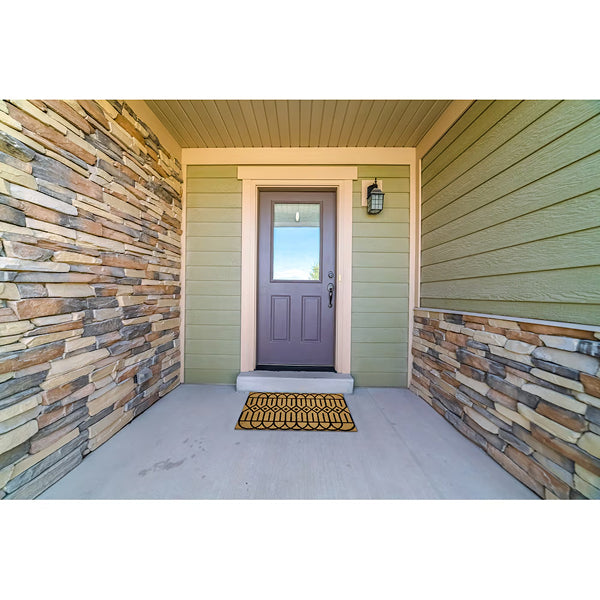MSI Stone ULC Black Geometric Coir Door Mat – 22 x 36 in., Non-Slip, Indoor/Outdoor