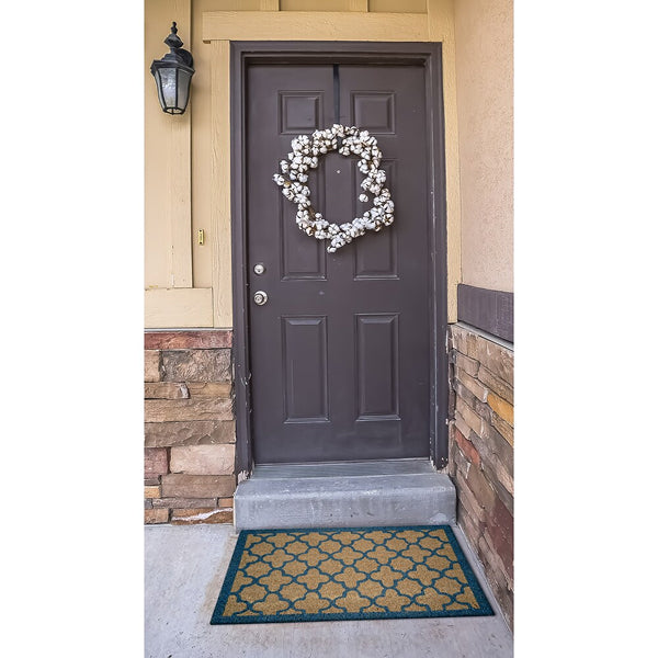 MSI Stone ULC Blue Quatrefoil Coir Door Mat – 18" x 30"